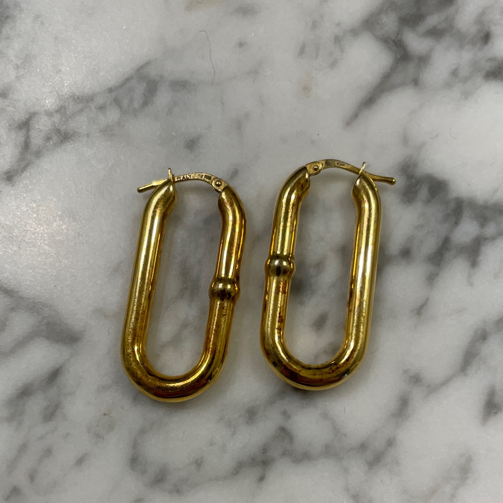 Bottega Venetia Gold Hoop Earrings 252$